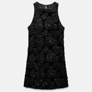Zara textured flower sequin dress
